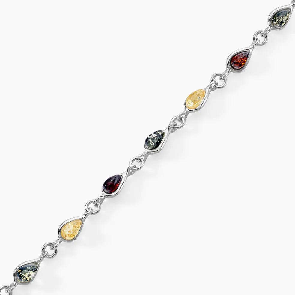 Bracelet Argent Blanc Weronika Ambre