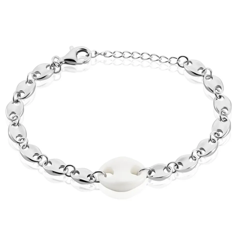 Bracelet Ashoka Argent Blanc Céramique