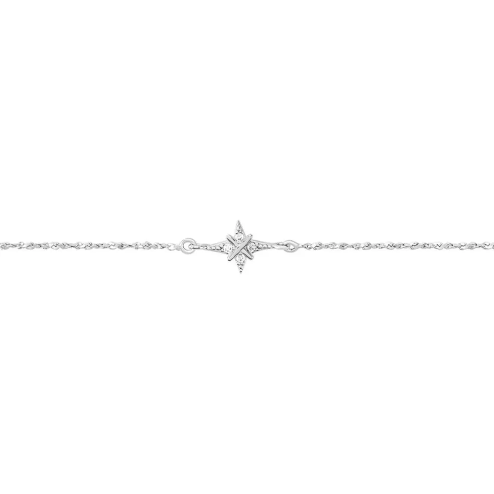 Bracelet Astre Precieux Argent Blanc Oxyde De Zirconium