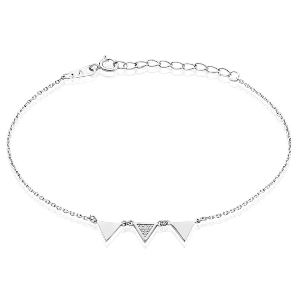 Bracelet Bartoumieu Argent Blanc Oxyde De Zirconium