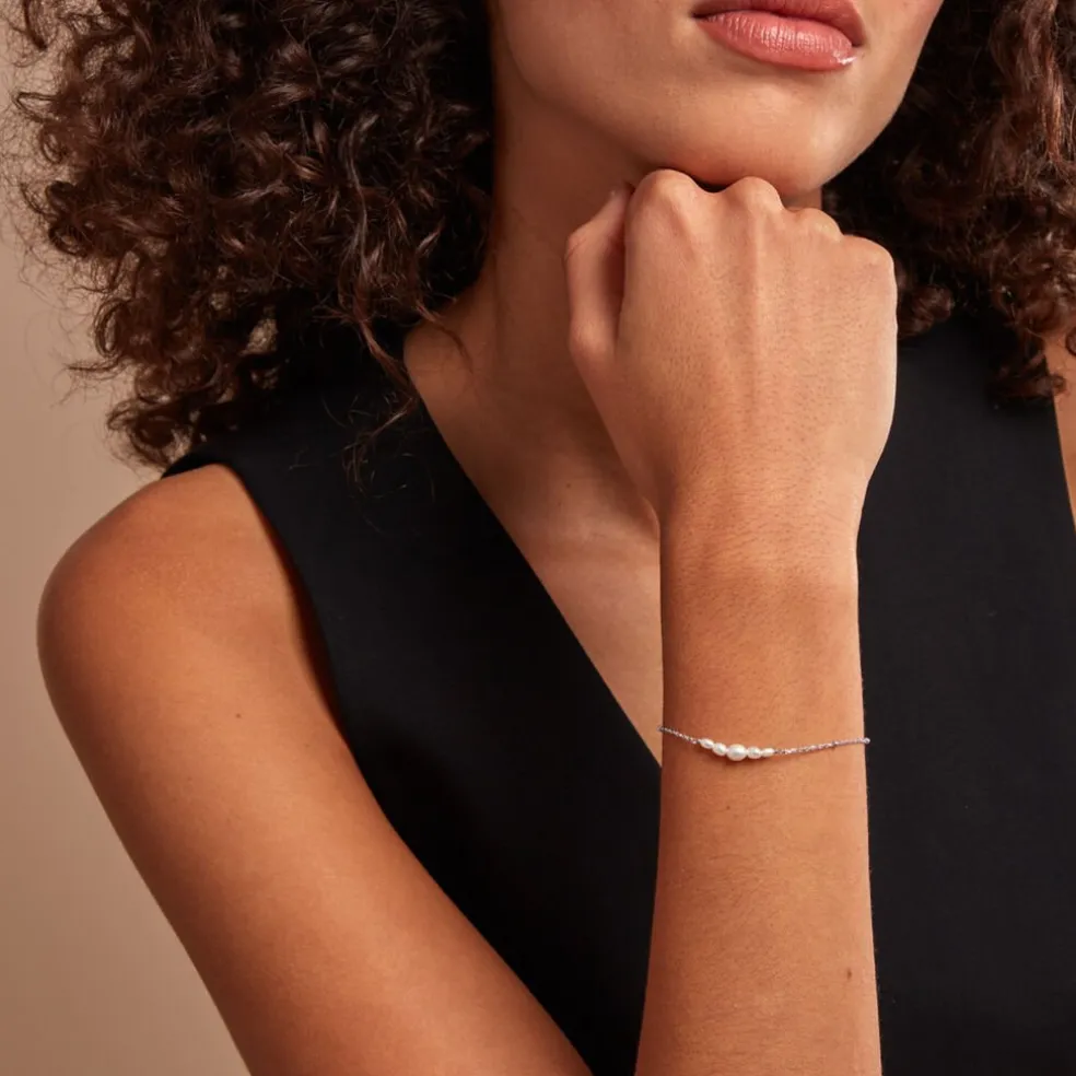 Bracelet Blaine Argent Blanc Perle De Culture