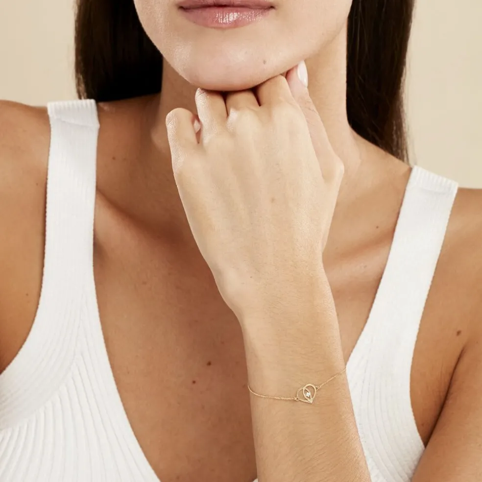Bracelet Blasi Or Jaune Oxyde De Zirconium