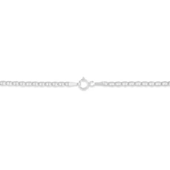 Bracelet Capucin Or Blanc Maille Marine Plate