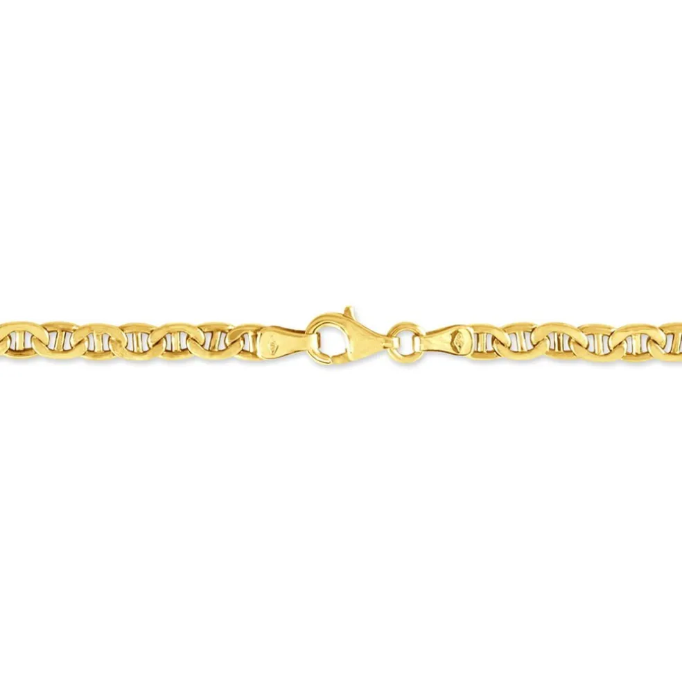 Bracelet Capucin Or Jaune Maille Marine Plate