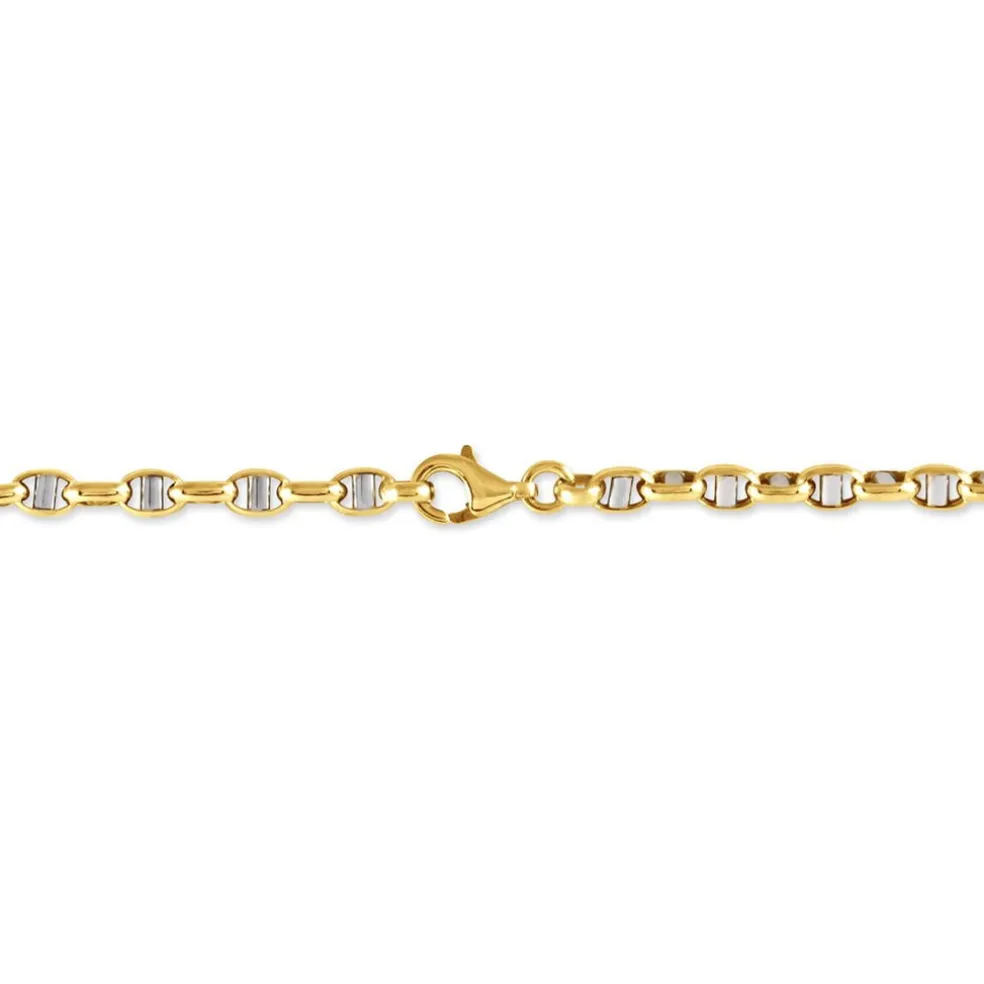 Bracelet Carlo Or Bicolore Maille Marine Ronde