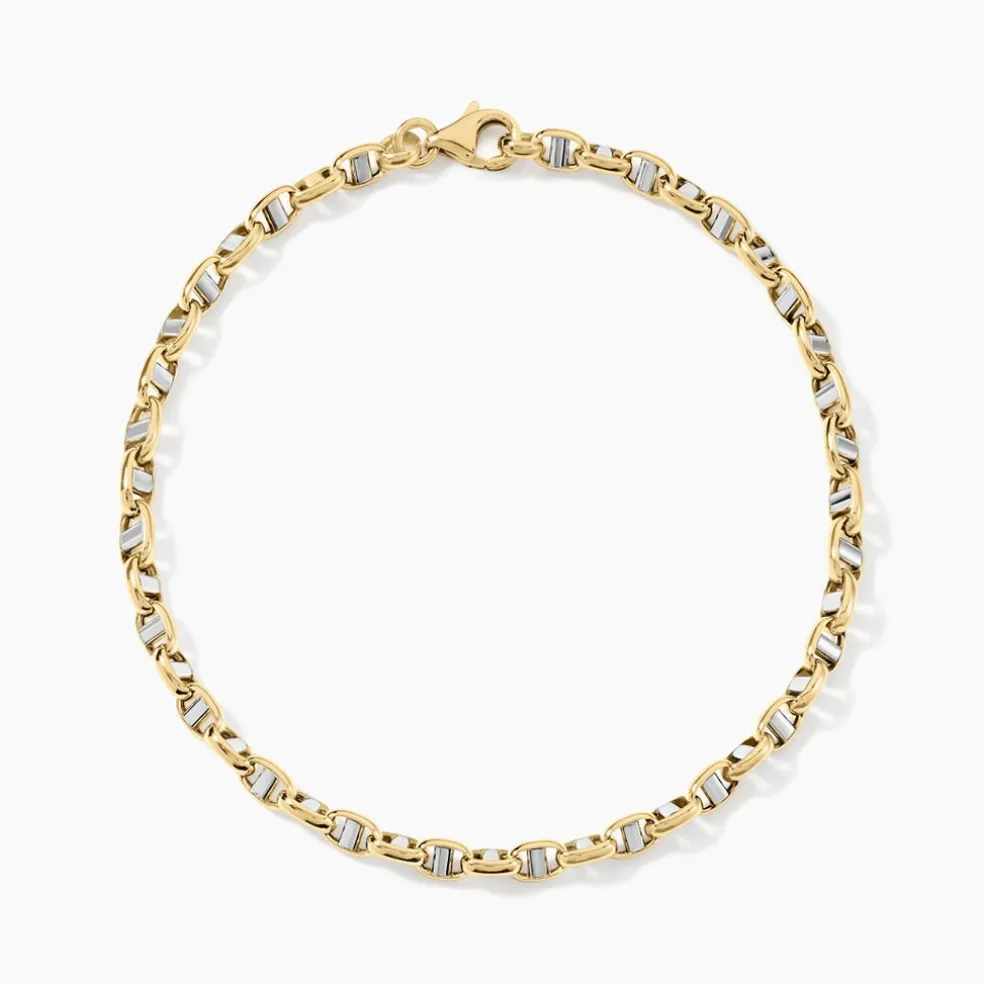 Bracelet Carlo Or Bicolore Maille Marine Ronde
