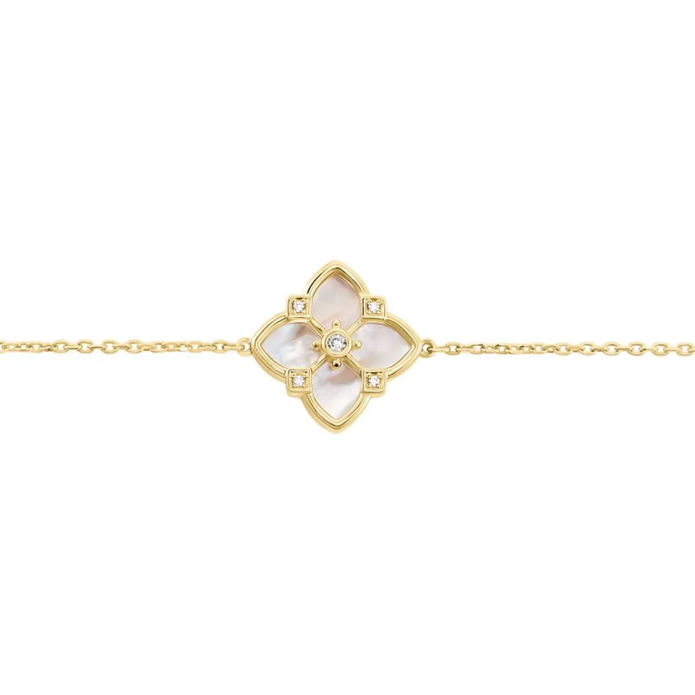 Bracelet Cassian Plaque Or Doré Nacre Oxyde De Zirconium