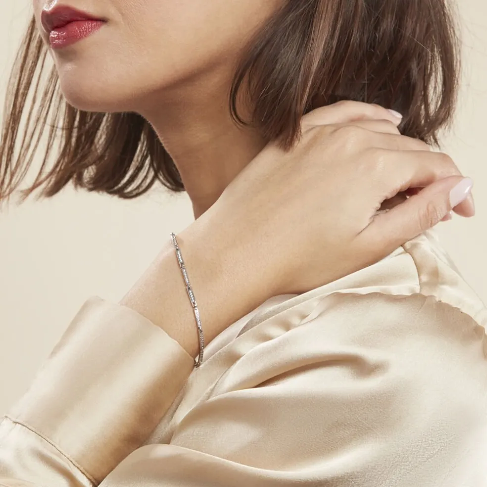 Bracelet Celoni Argent Blanc Oxyde De Zirconium