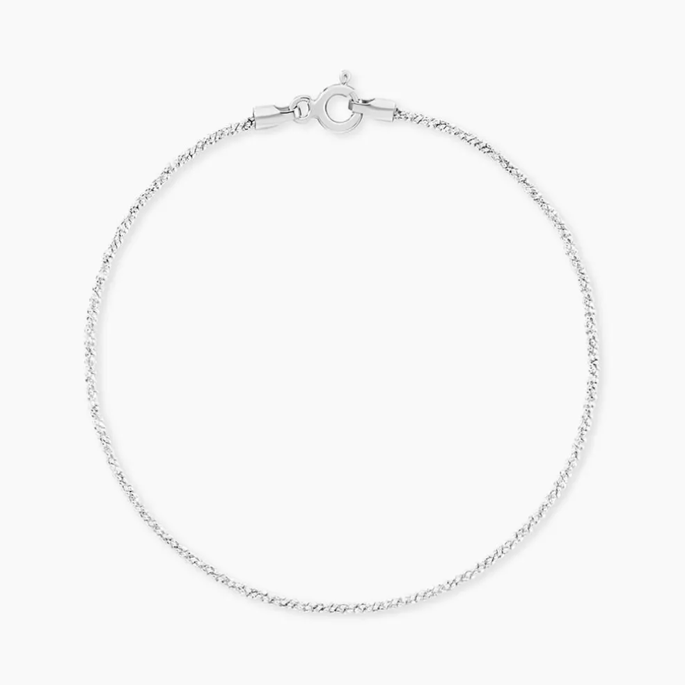 Bracelet Cherame Maille Criss Cross Argent Blanc