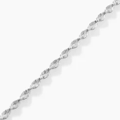 Bracelet Ciana Torsade Diamante Argent Blanc
