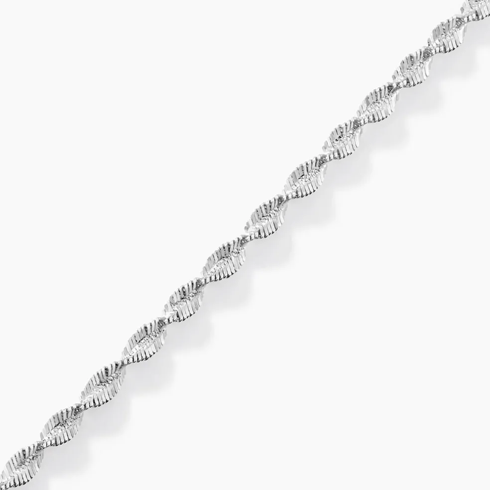 Bracelet Ciana Torsade Diamante Argent Blanc