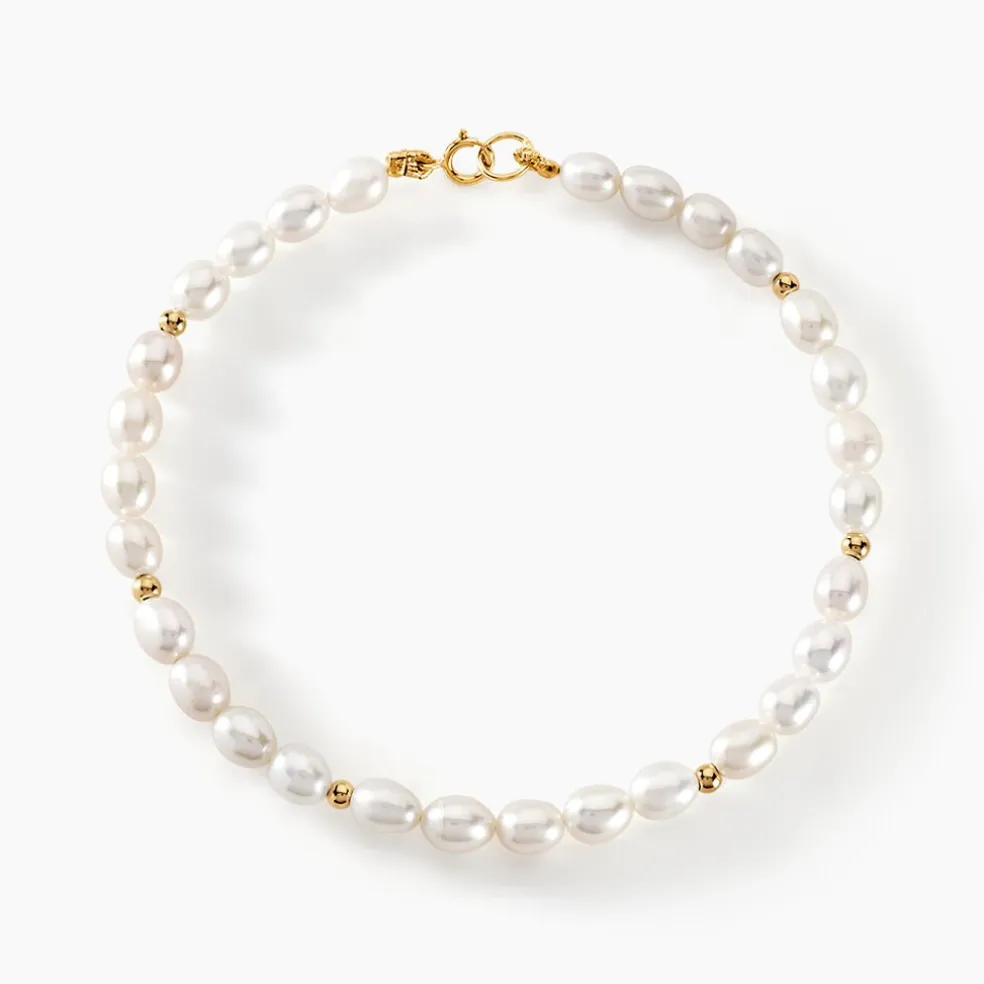 Bracelet Ciriola Or Jaune Perle De Culture