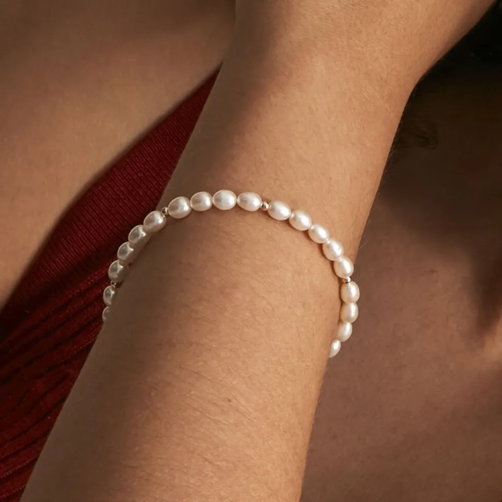 Bracelet Ciriola Or Jaune Perle De Culture