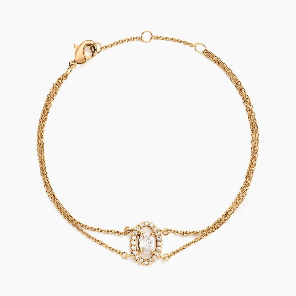 Bracelet Classical Plaqué Or Jaune Oxyde De Zirconium