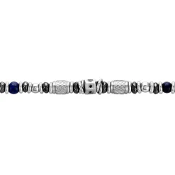 Bracelet Cliff Acier Gris Agate Hématite Oxyde De Zirconium