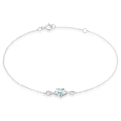 Bracelet Clothilde Or Blanc Topaze Oxyde De Zirconium
