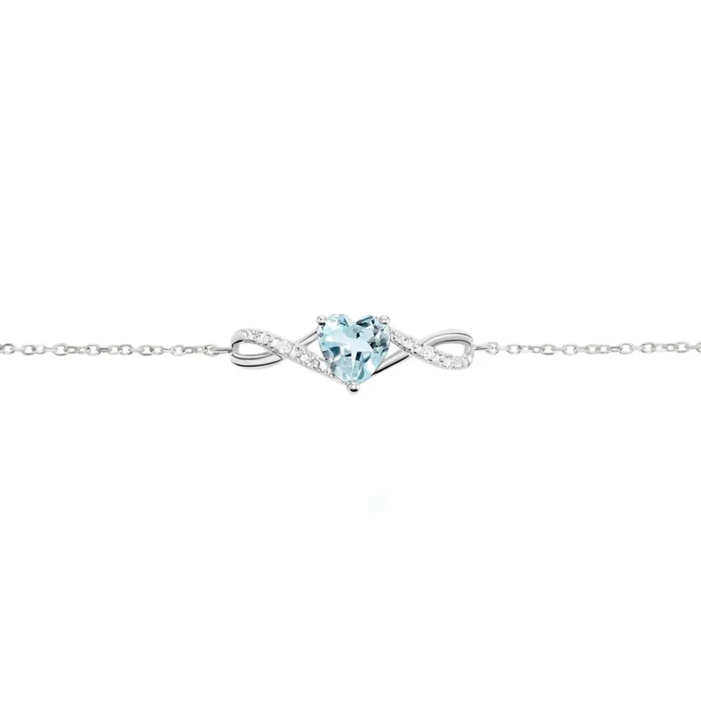Bracelet Clothilde Or Blanc Topaze Oxyde De Zirconium