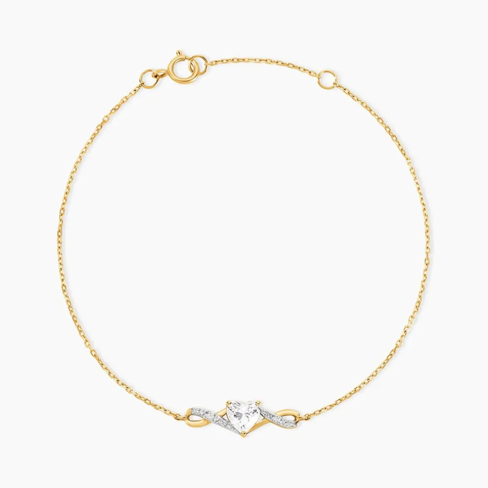 Bracelet Clothilde Or Jaune Oxyde De Zirconium