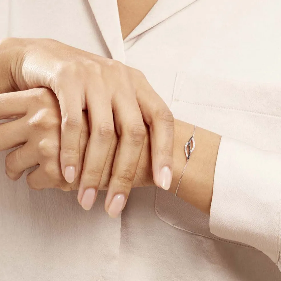 Bracelet Courbes Or Blanc Diamant