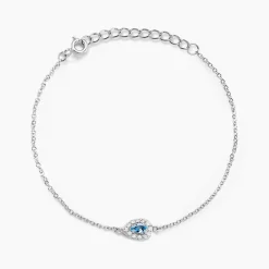 Bracelet Court Argent Blanc Tania Oxyde De Zirconium