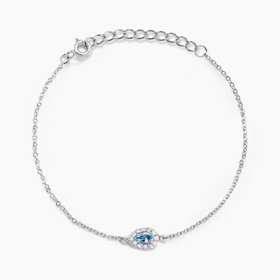 Bracelet Court Argent Blanc Tania Oxyde De Zirconium
