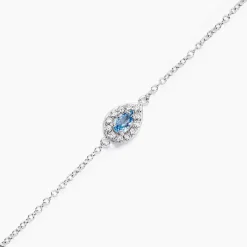 Bracelet Court Argent Blanc Tania Oxyde De Zirconium
