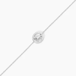 Bracelet Court Argent Blanc Ayeline Oxyde De Zirconium