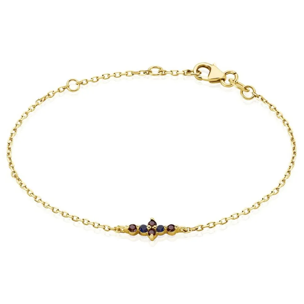 Bracelet Céphée Plaqué Or Doré Pierres De Synthèses