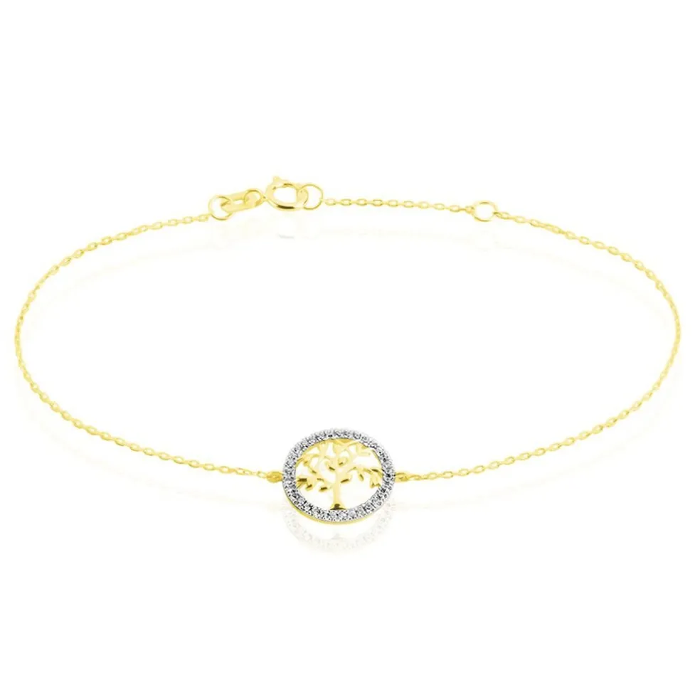 Bracelet Darell Or Jaune Oxyde De Zirconium