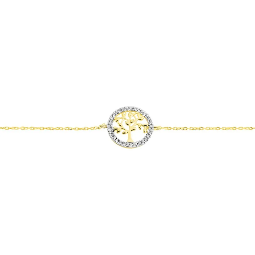 Bracelet Darell Or Jaune Oxyde De Zirconium