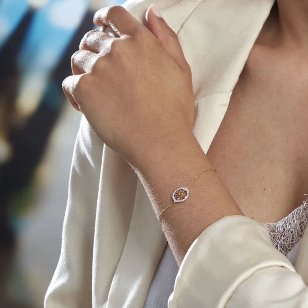 Bracelet Darell Or Jaune Oxyde De Zirconium