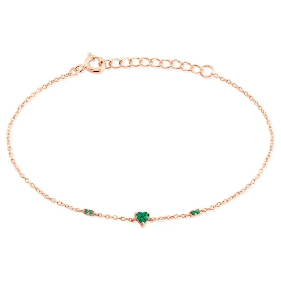 Bracelet Déclaration Argent Rose Oxyde De Zirconium
