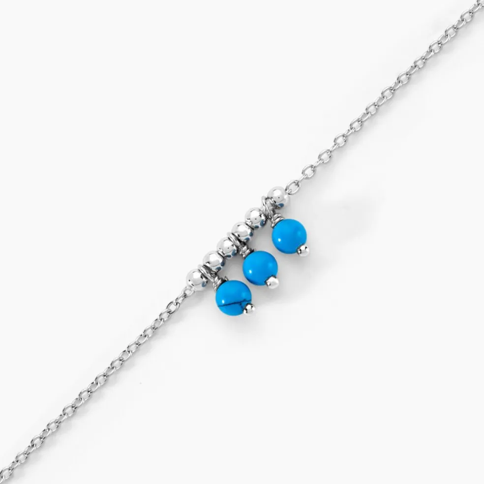 Bracelet Della Argent Blanc Turquoise