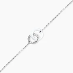 Bracelet Dina Argent Blanc Céramique Et Oxyde De Zirconium