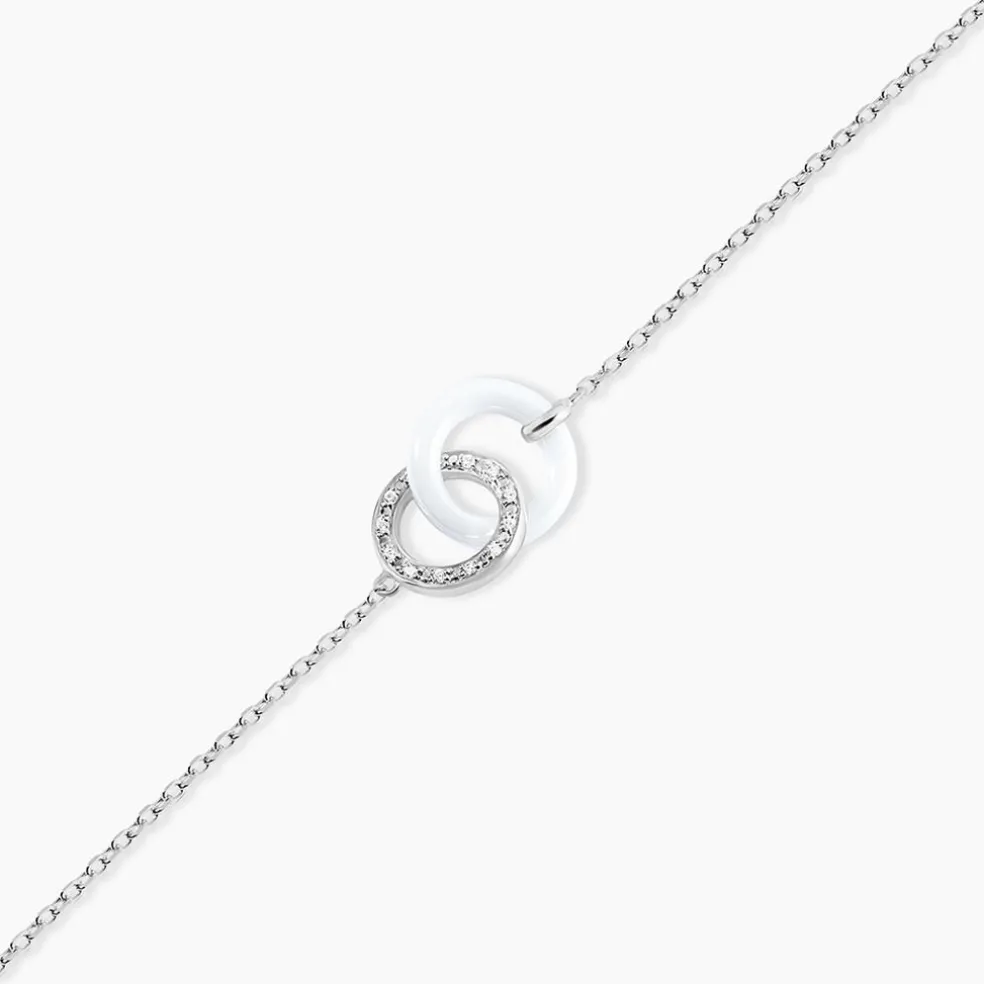 Bracelet Dina Argent Blanc Céramique Et Oxyde De Zirconium