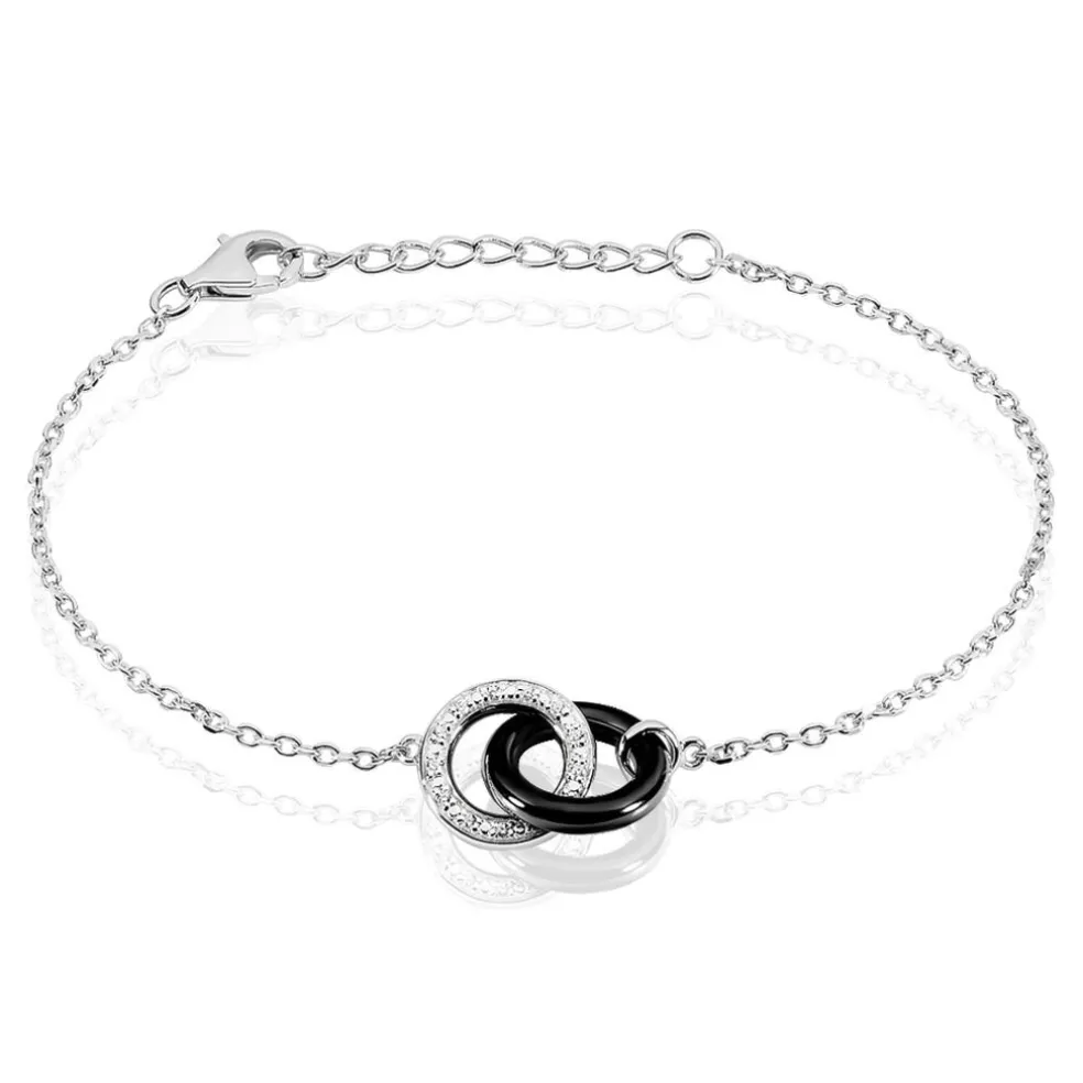Bracelet Dina Argent Blanc Céramique Et Oxyde De Zirconium