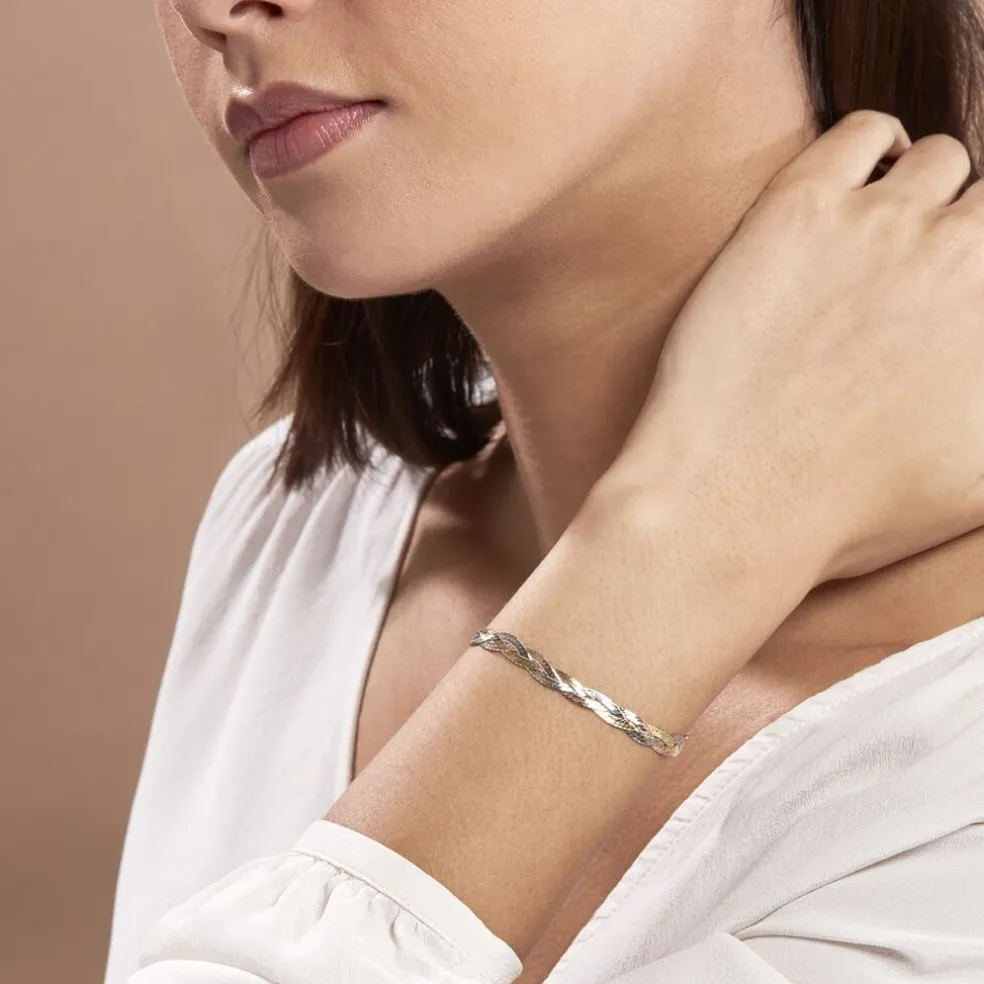 Bracelet Elae Argent Tricolore