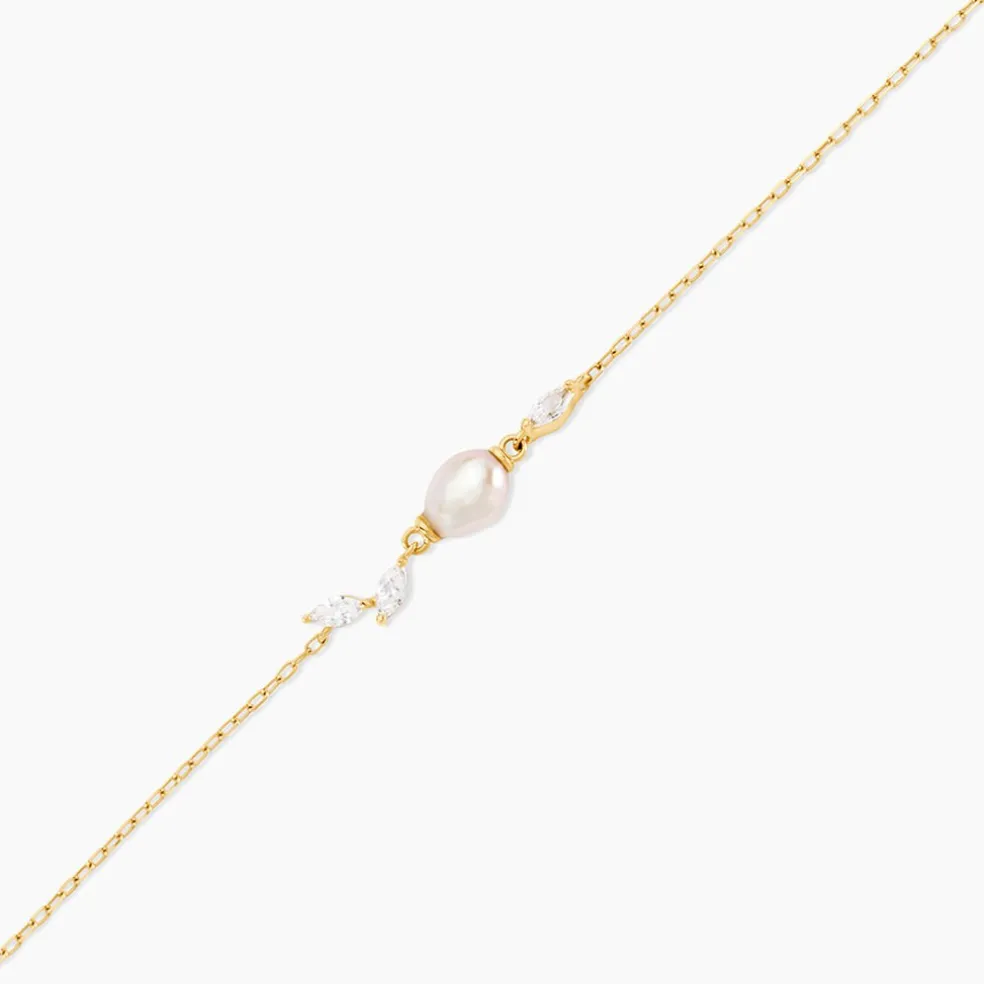 Bracelet Elysia Or Jaune Perle De Culture Oxyde De Zirconium
