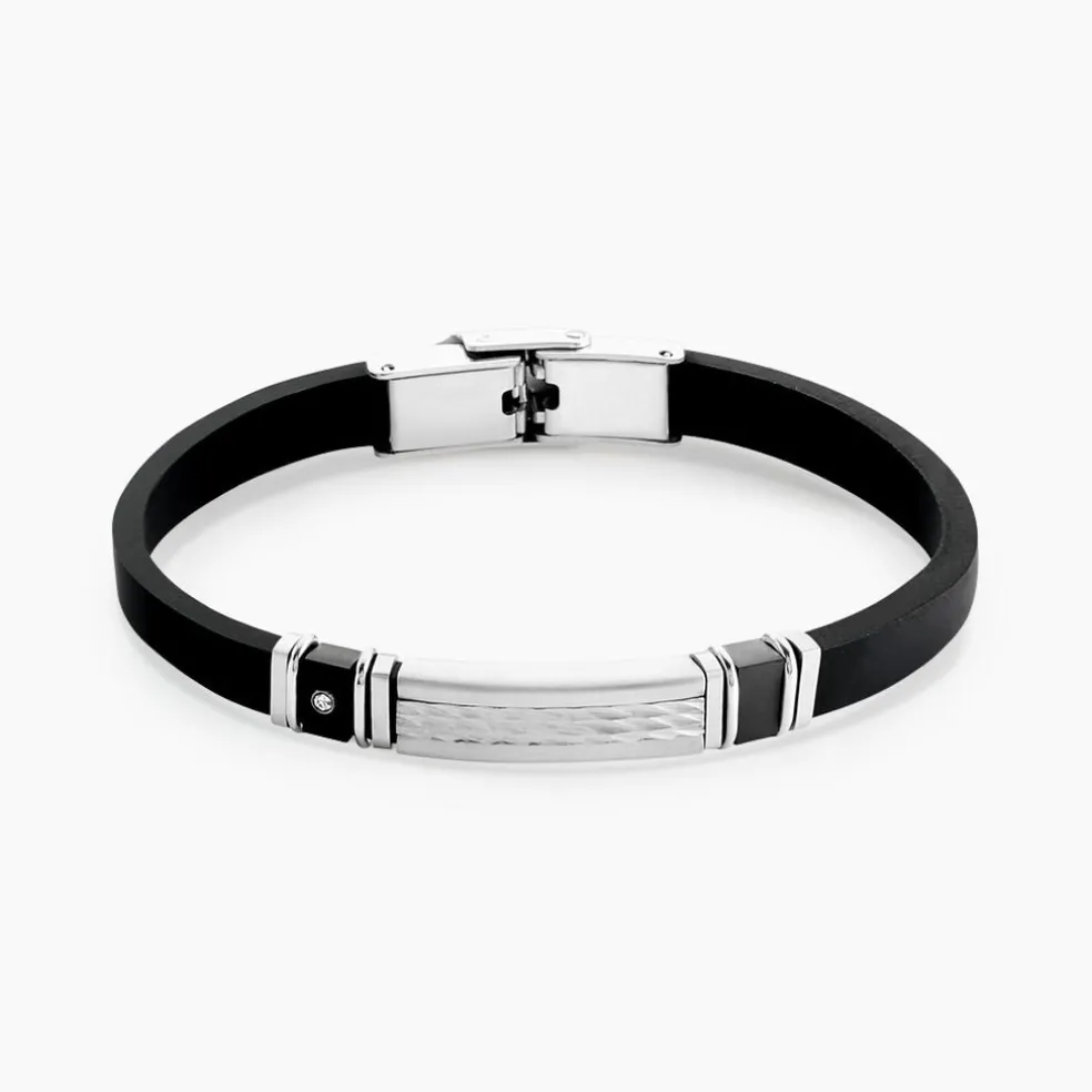 Bracelet Eric Acier Blanc Pierre De Synthese