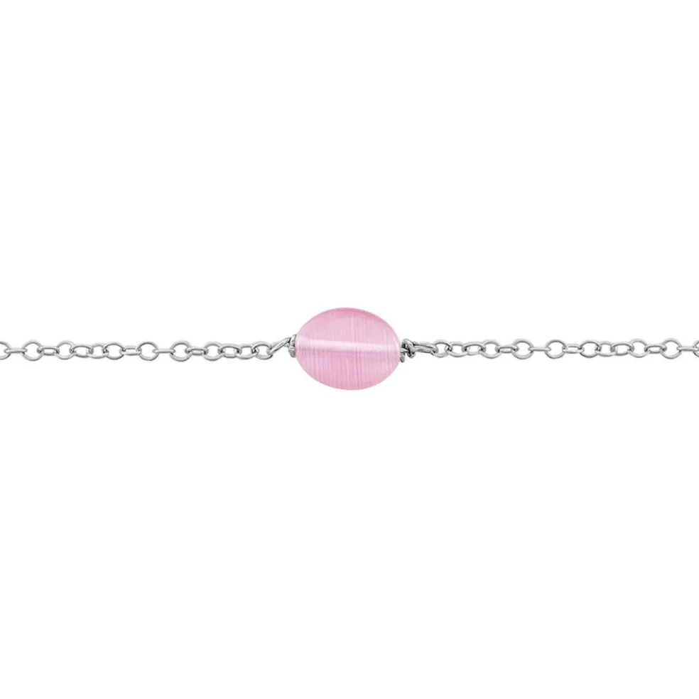 Bracelet Evren Argent Blanc Quartz Rose