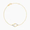 Bracelet Eye Or Jaune Oxyde De Zirconium