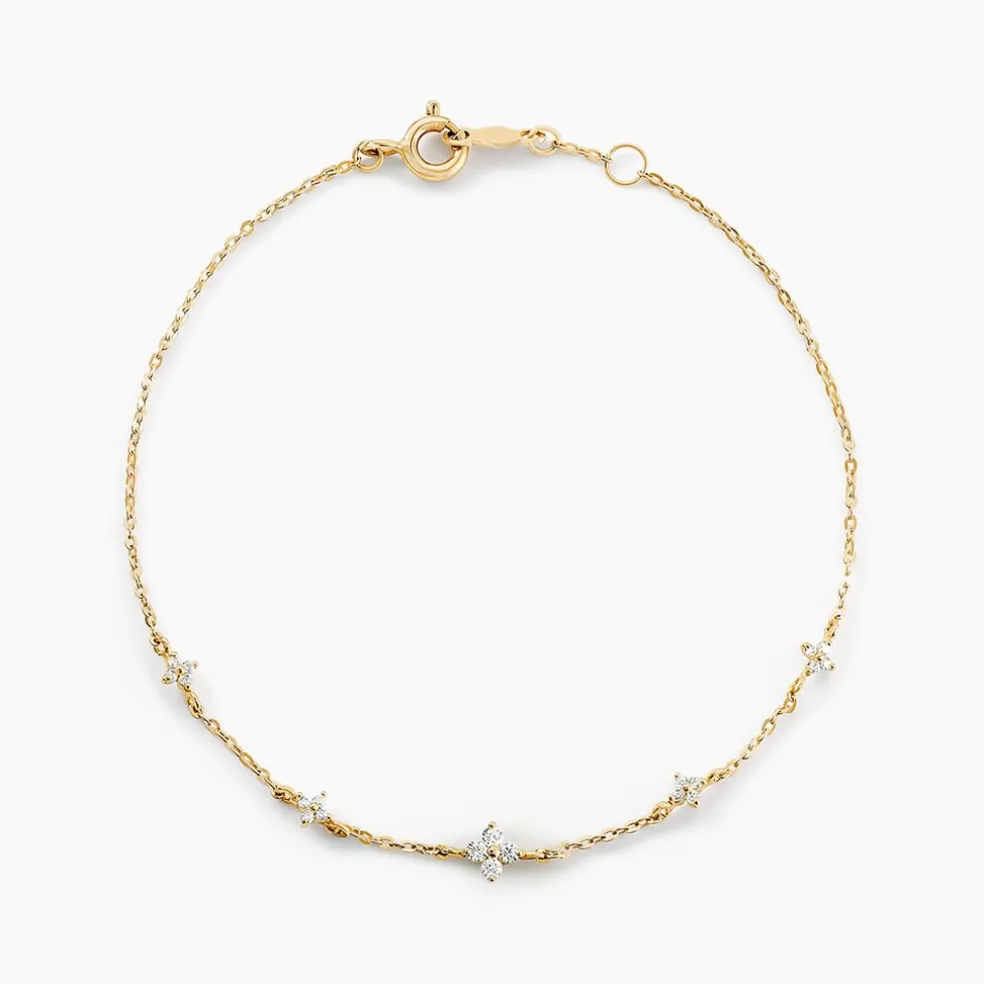Bracelet Falling Star Or Jaune Oxyde De Zirconium