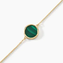 Bracelet Florica Or Jaune Malachite