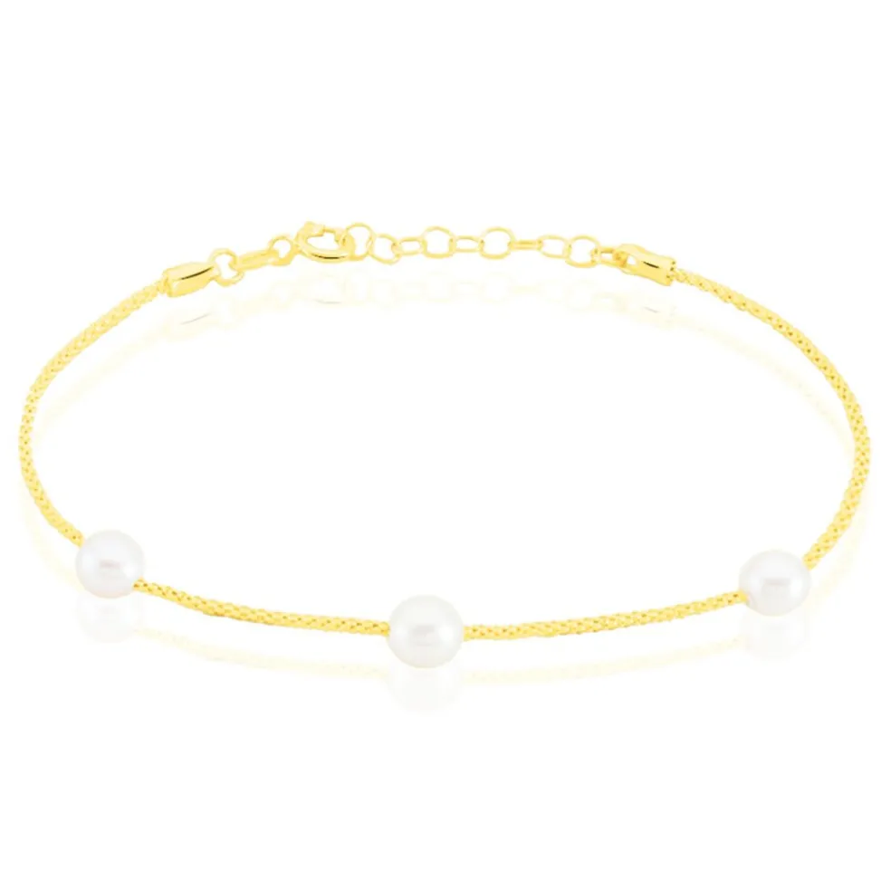 Bracelet Friea Or Jaune Perle De Culture