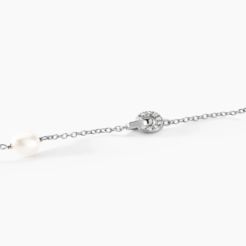 Bracelet Gaetane Argent Blanc Perle De Culture Oxyde De Zirconium