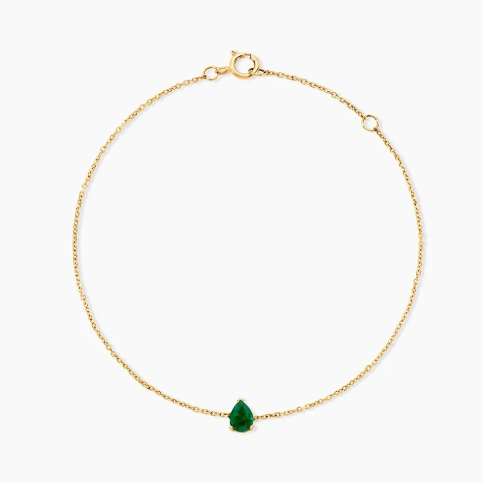 Bracelet Gathbiyya Or Jaune Emeraude