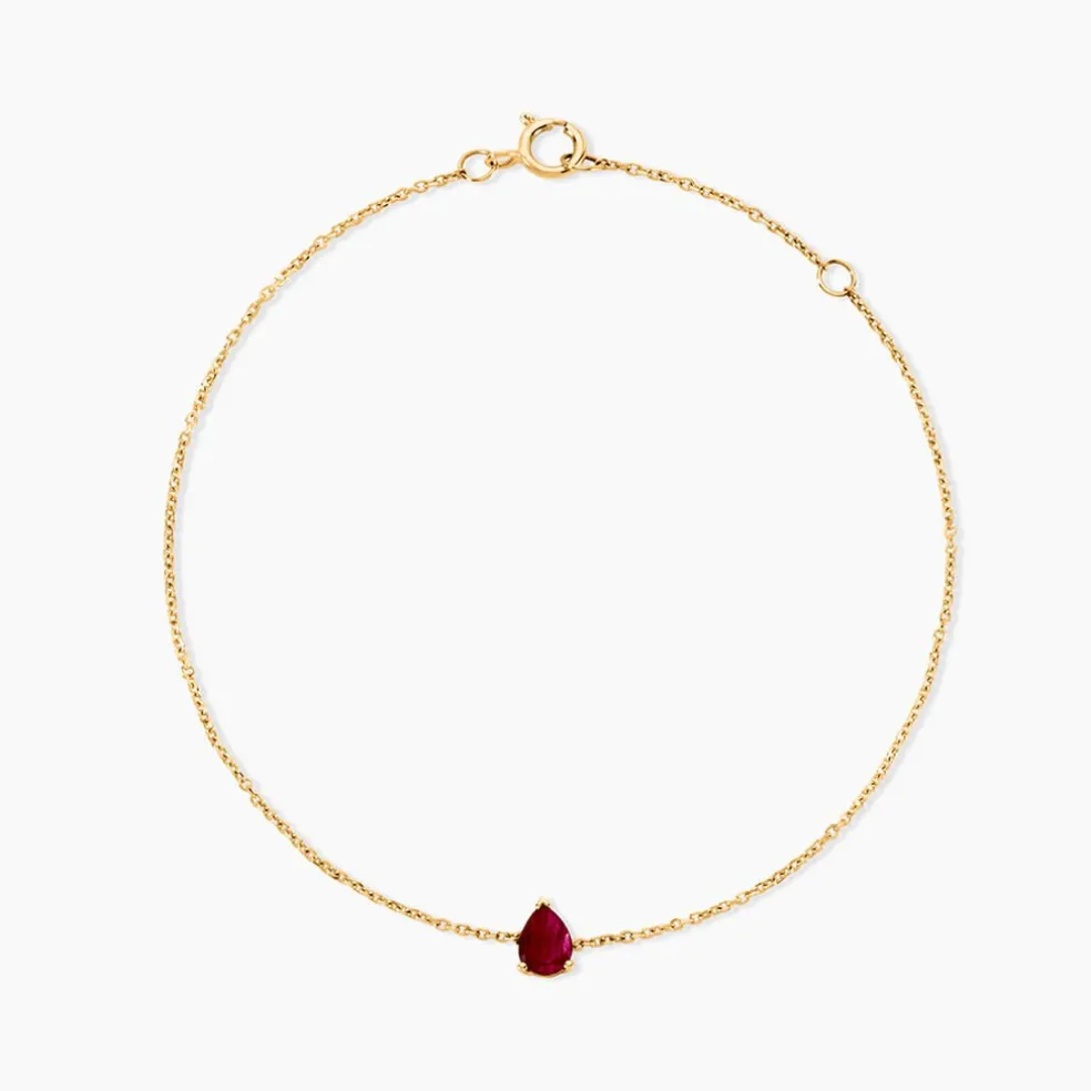 Bracelet Gathbiyya Or Jaune Rubis