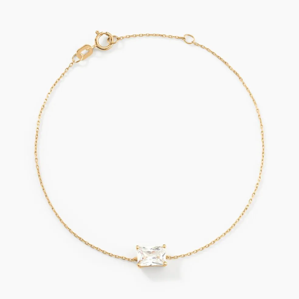 Bracelet Gatsby Or Jaune Oxyde De Zirconium