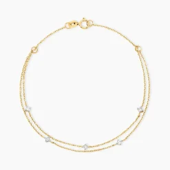 Bracelet Giordano Or Jaune Diamant Synthétique