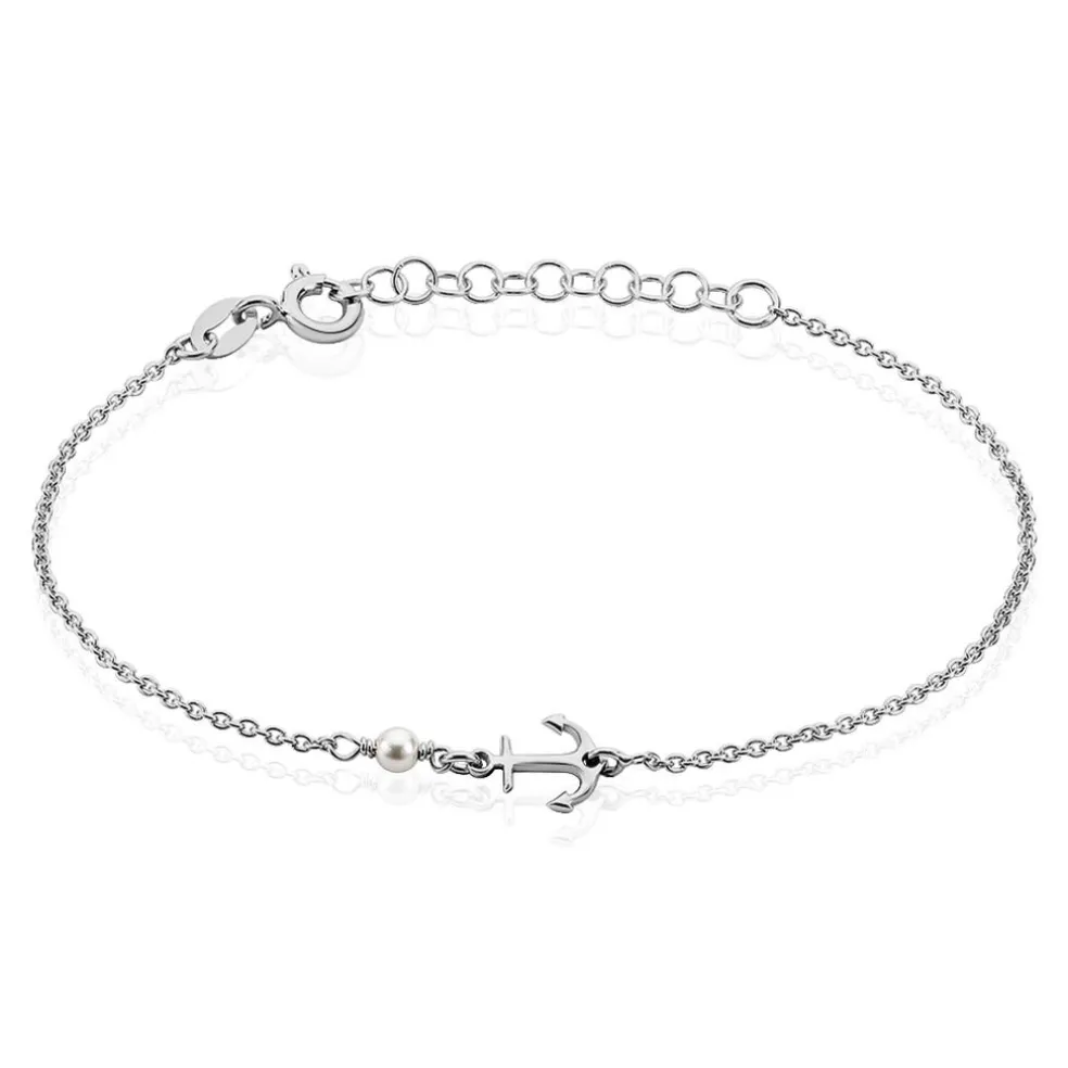Bracelet Gwenaelle Argent Blanc Perle D'imitation